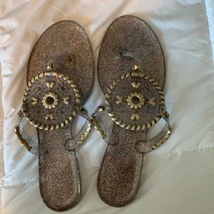 Jack Rogers jellies in clear sparkle (multicolor)